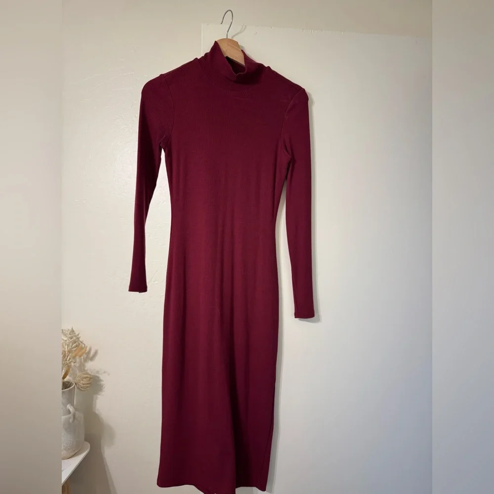 Marine Layer Lexi Ribbed Mockneck Midi XS - Picture 2 of 6
